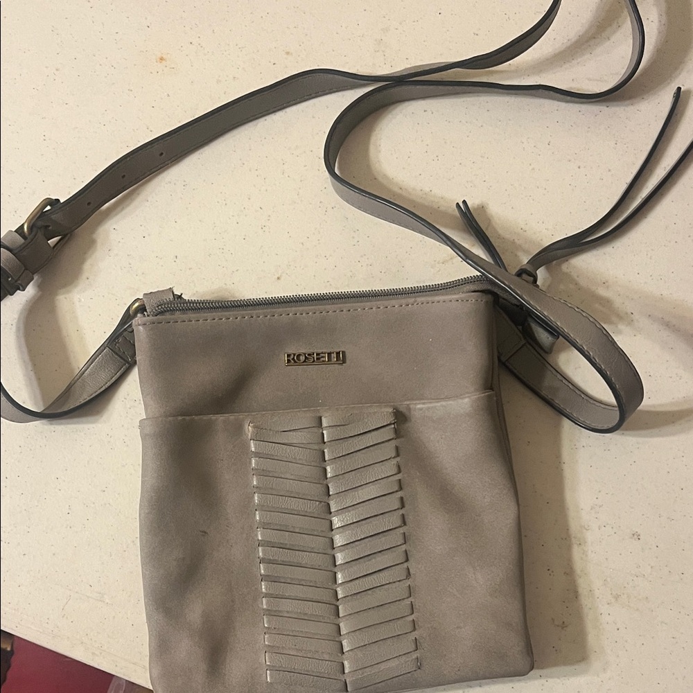 Rosetti Taupe Crossbody Bag with Strap Detail